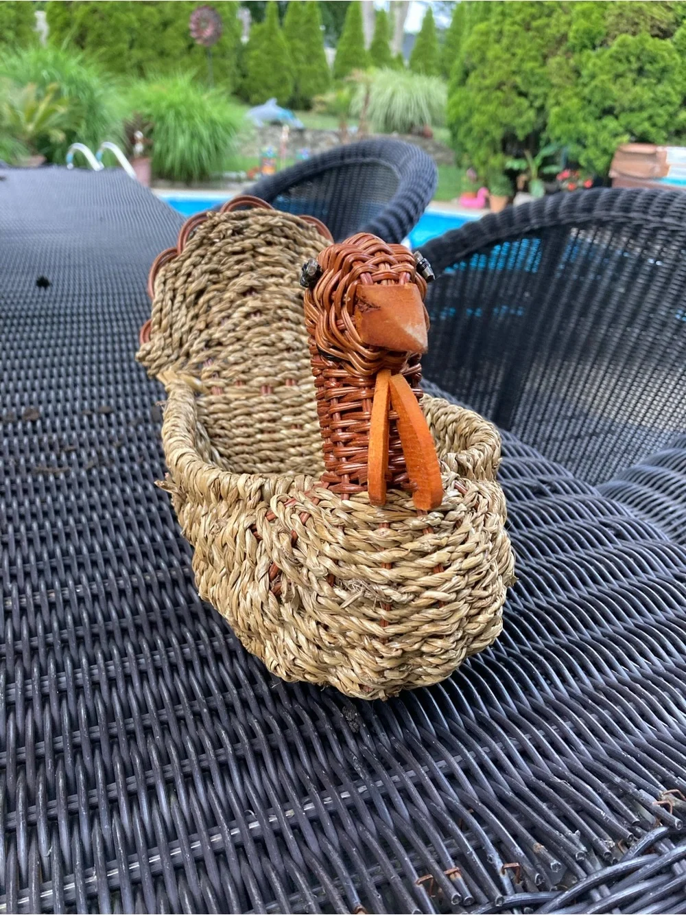 Wicker duck basket